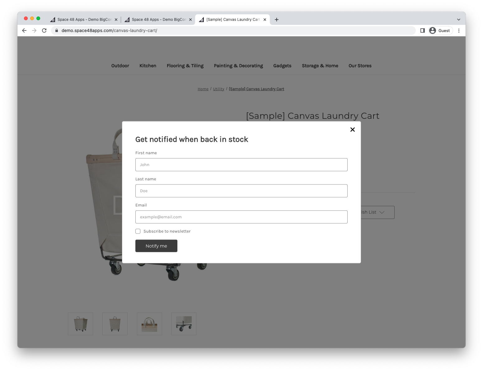Name-field options for the sign-up form